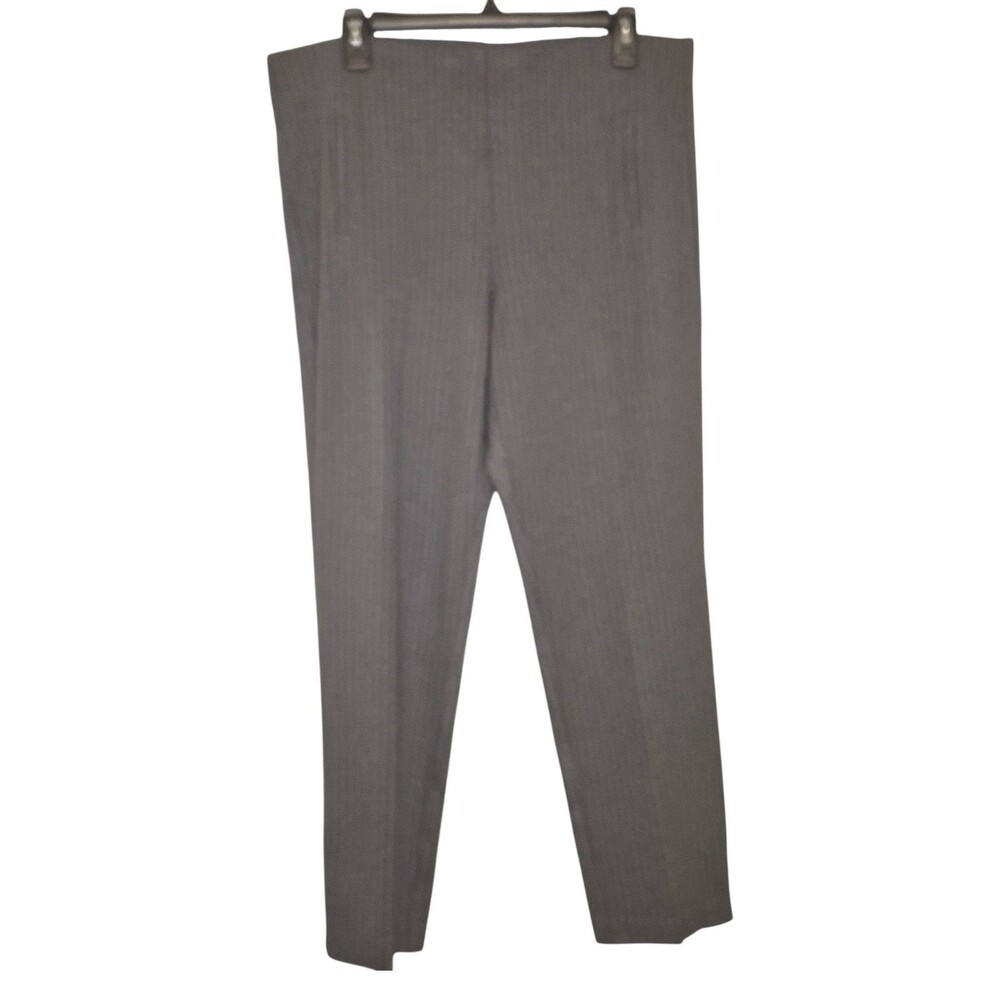 Chico's Women's Trousers Dress Pull On Pants Pinstriped Gray Size 2 Career Core